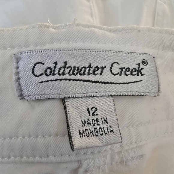 NWT Coldwater Creek White Capri Pants Cotton/Spandex Back Pockets Size 12 - Picture 11 of 13